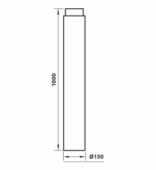 Preview: Aduro Rauchrohrverlängerung 1000 mm
